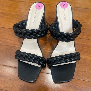 TAHARI Braided Heel Sandals 11 New